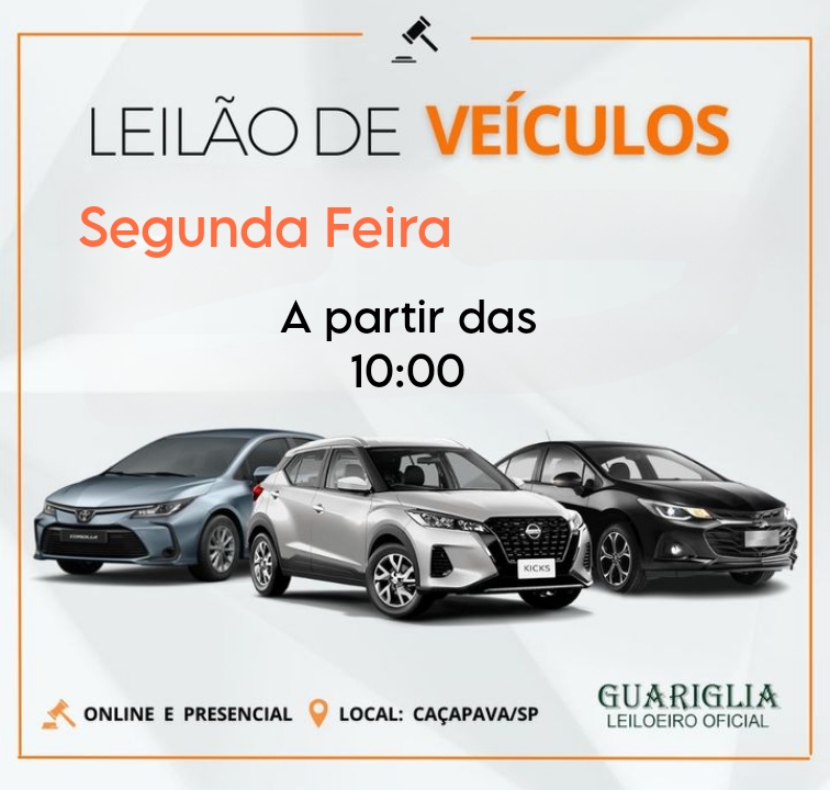 <center><b>Leilão de Veículos Recuperados de Financiamento</b> <center>Encerramento Dia 19/05/2025 as 10:00h