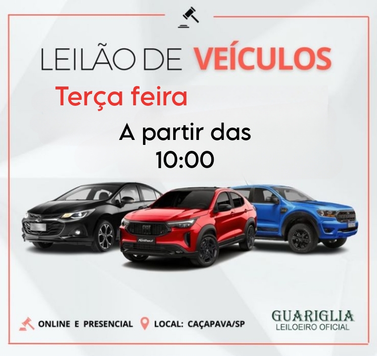 <center><b>Leilão de Veículos Recuperados de Financiamento</b> <center>Encerramento Dia 20/05/2025 as 10:00h