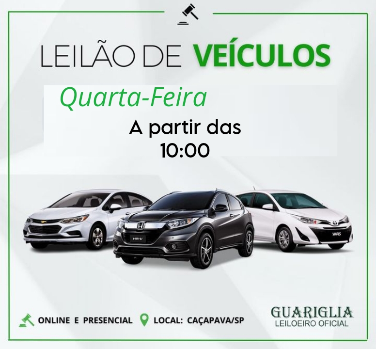 <center><b>Leilão de Veículos Recuperados de Financiamento</b> <center>Encerramento Dia 21/05/2025 as 10:00h